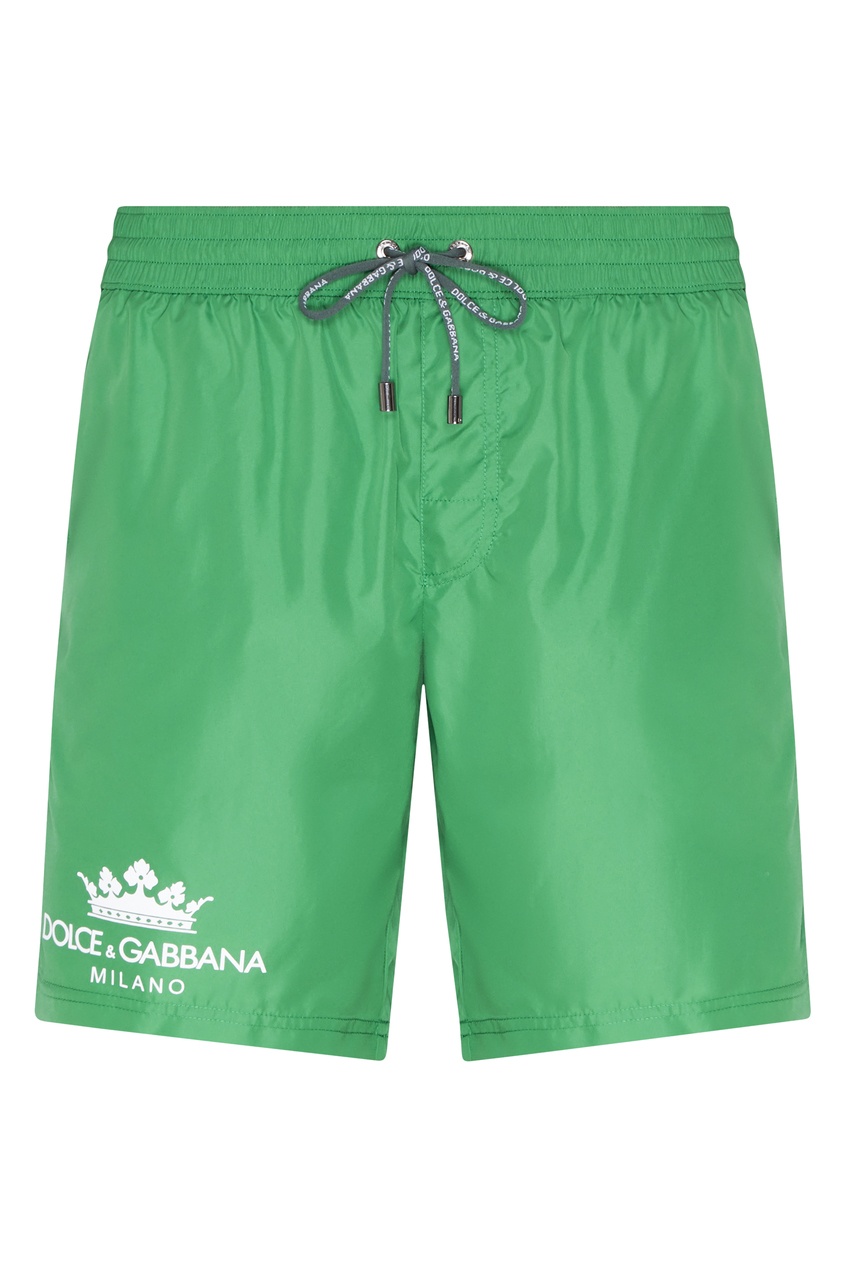 фото Зеленые шорты с логотипом Dolce&gabbana