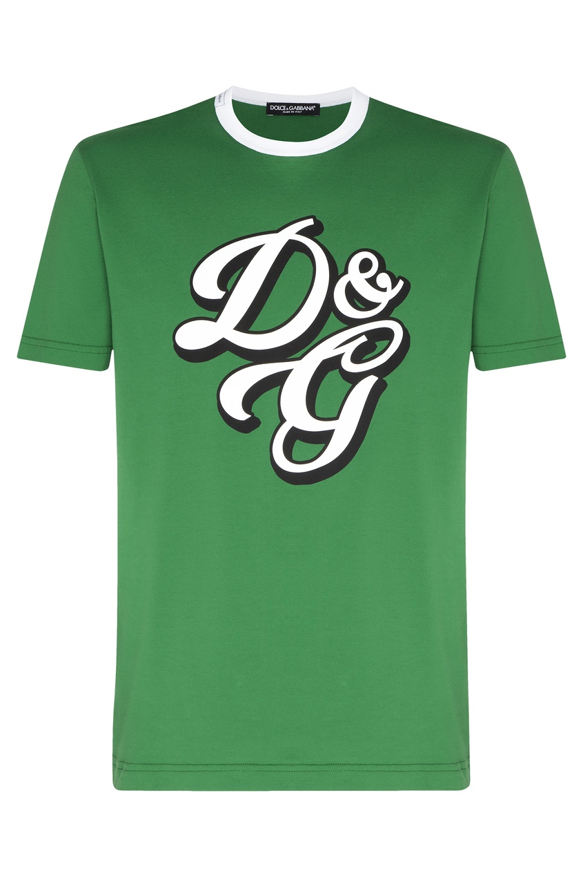 фото Зеленая футболка с логотипом Dolce&gabbana