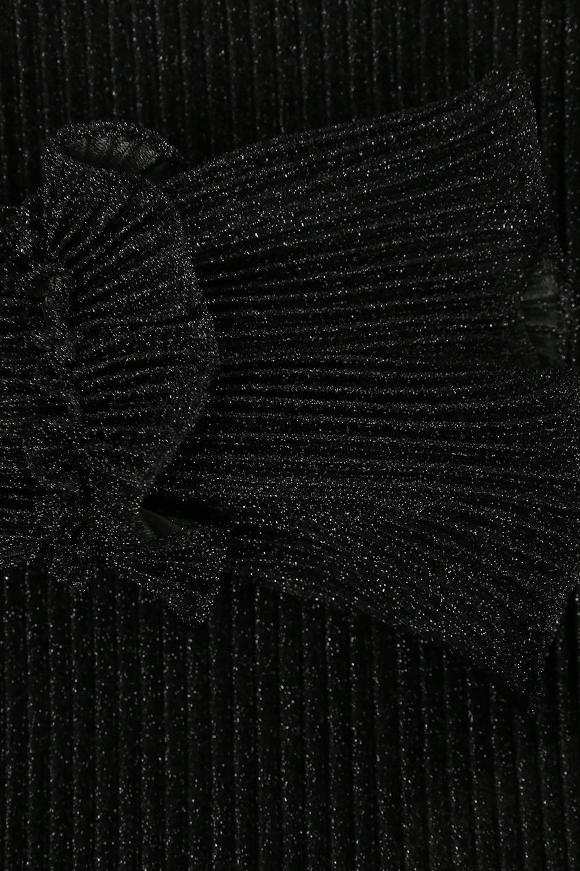 фото Черное плиссированное платье с люрексом Alberta ferretti