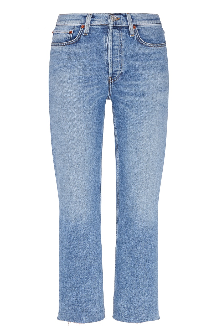 Укороченные джинсы  - синий цвет