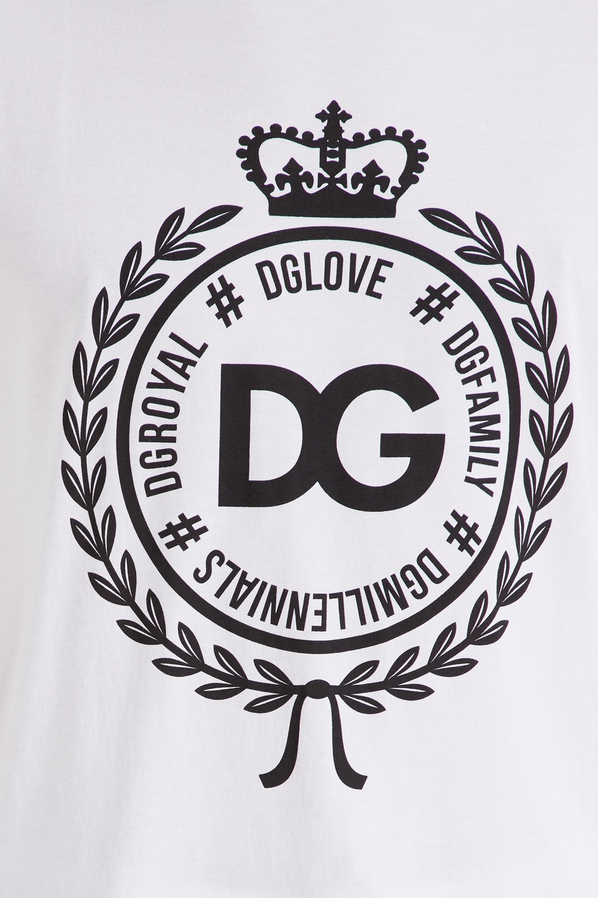 фото Белая футболка с логотипом Dolce&gabbana