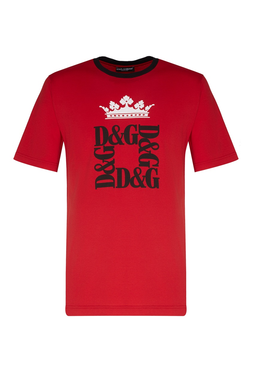 фото Красная футболка с логотипом Dolce&gabbana