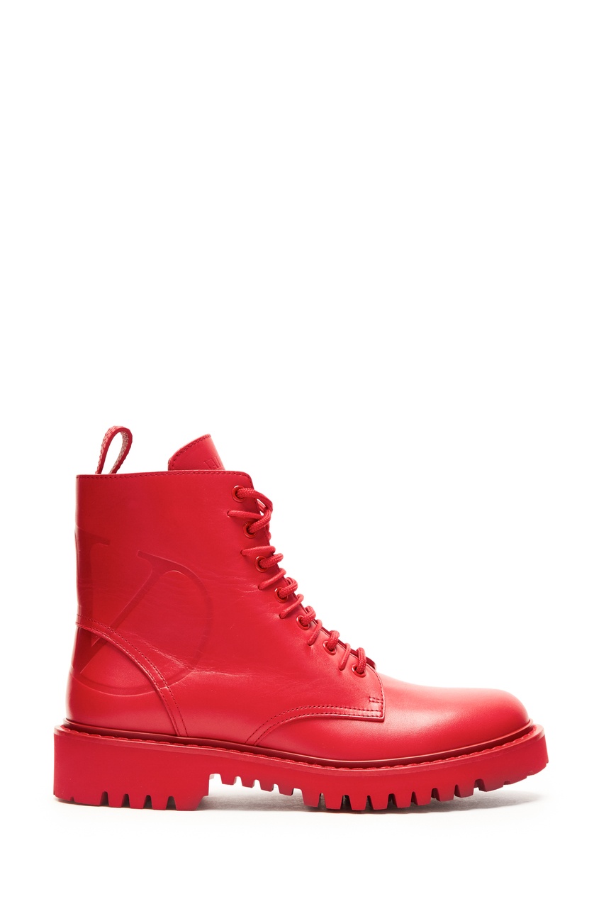 фото Красные ботинки на шнуровке Red(V) Valentino