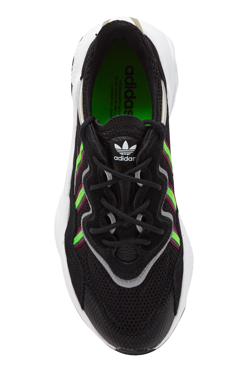 фото Черные кроссовки с контрастными полосами ozweego adidas