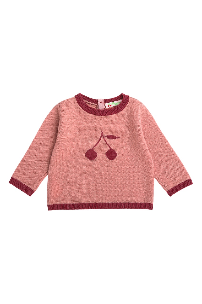 фото Розовый свитер с вишней bonpoint