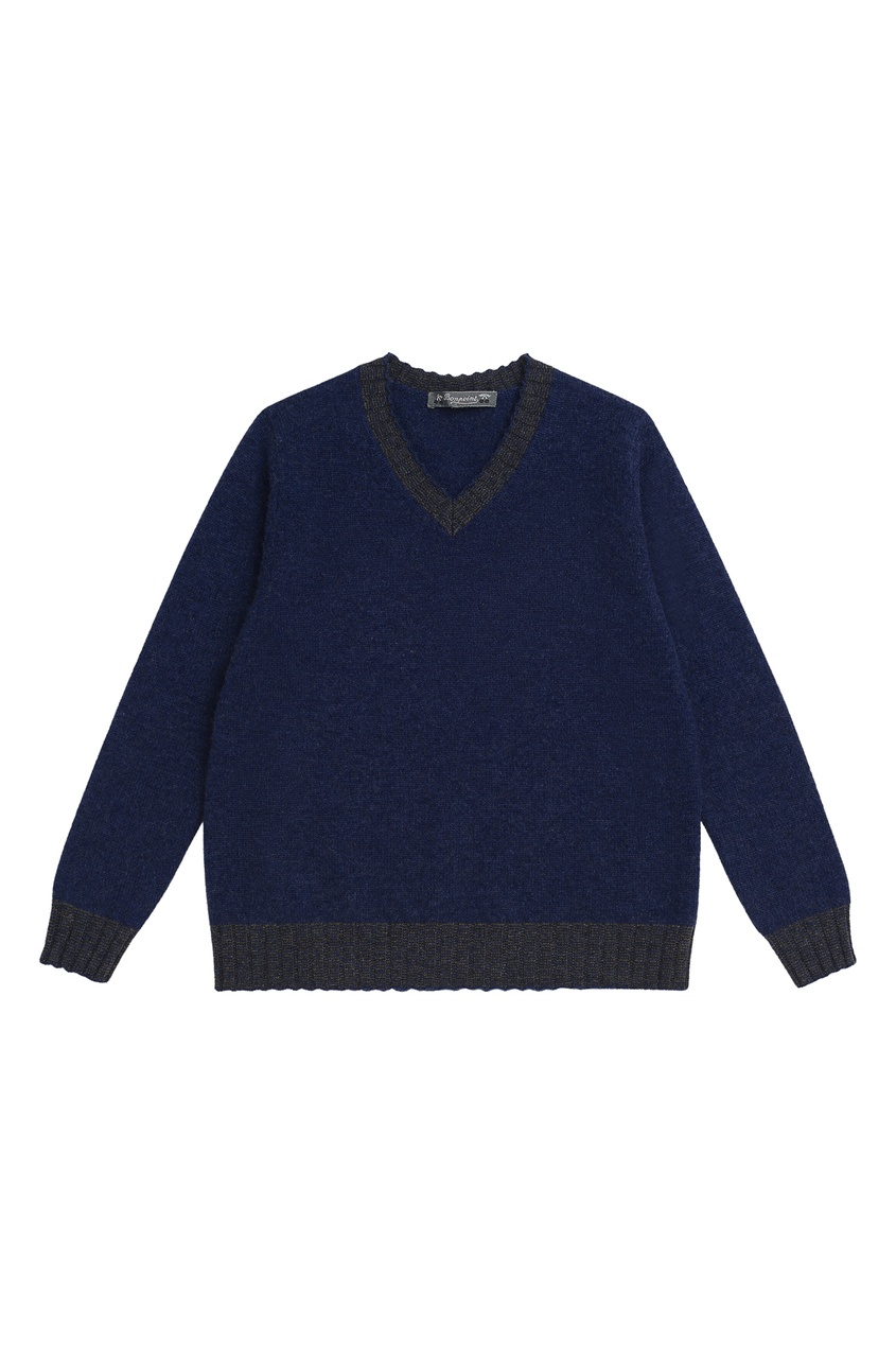 фото Синий свитер с контрастной отделкой bonpoint
