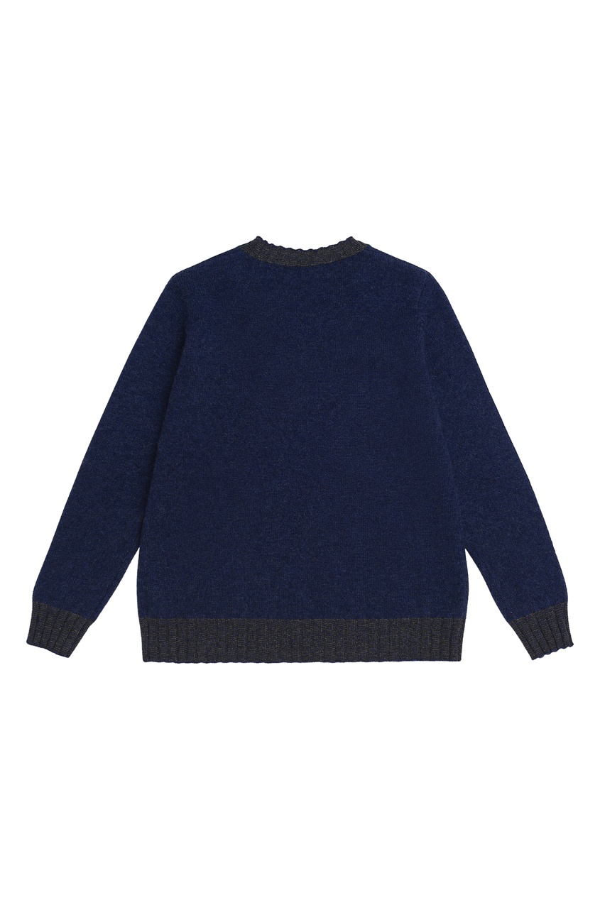 фото Синий свитер с контрастной отделкой bonpoint