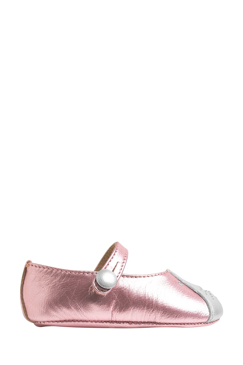 фото Розовые туфли с вышивкой bonpoint