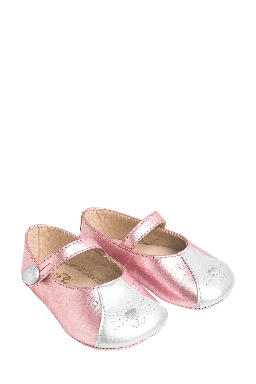 фото Розовые туфли с вышивкой bonpoint