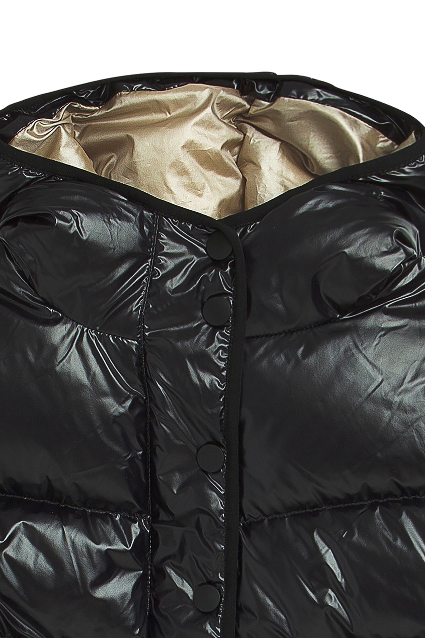 фото Черная стеганая куртка с капюшоном bonpoint