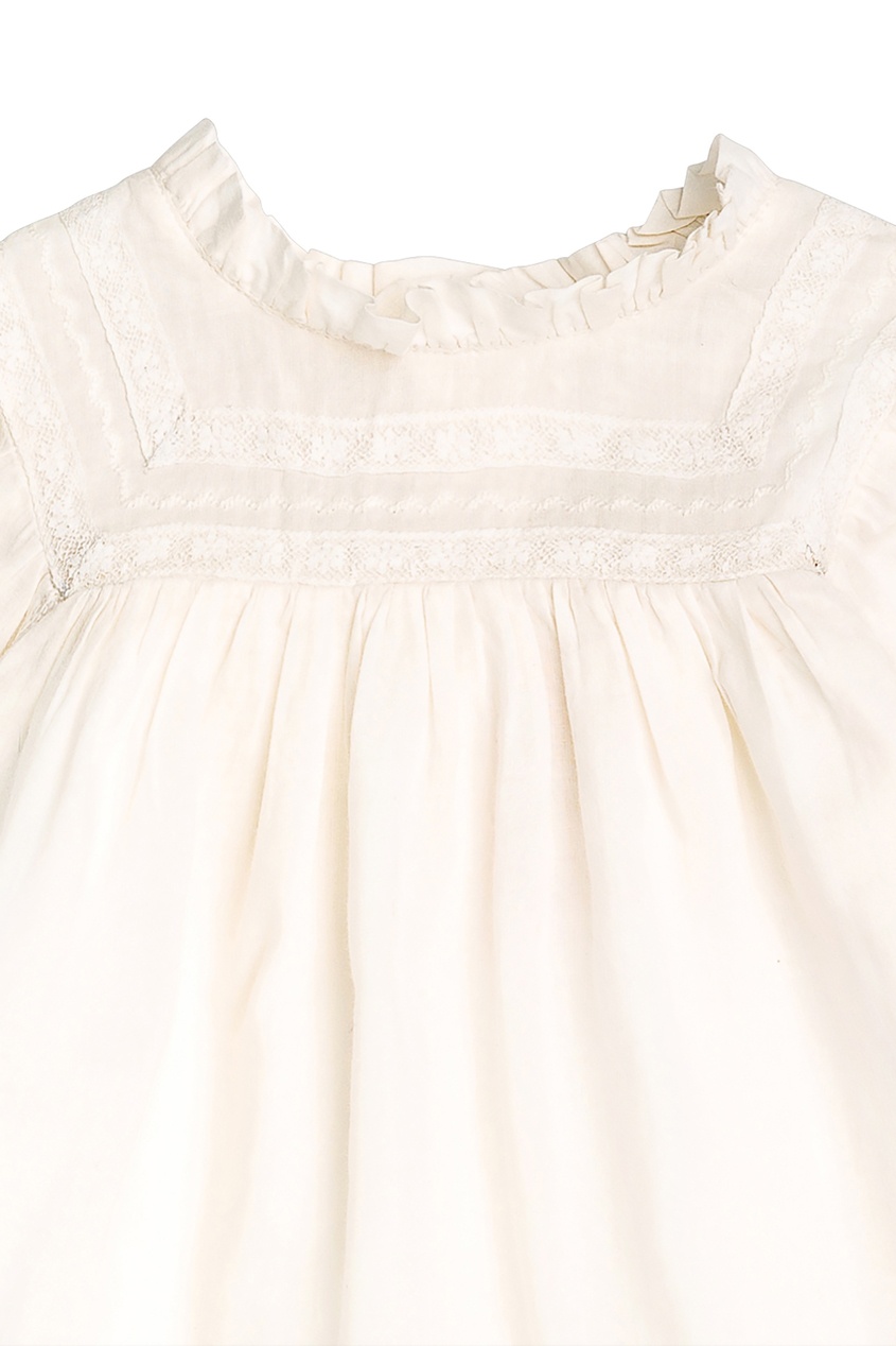 фото Белое платье с тесьмой bonpoint