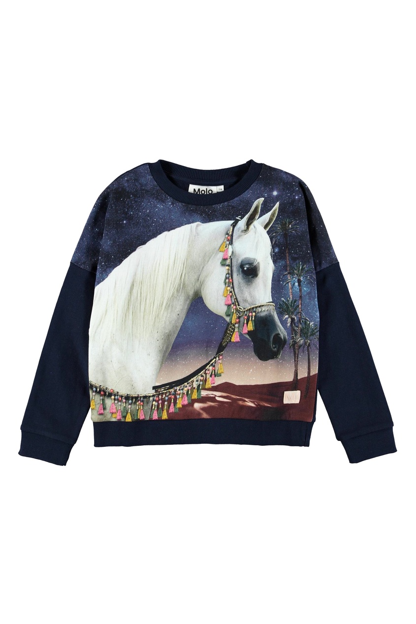 

Синий свитшот с изображением лошади, Multicolor