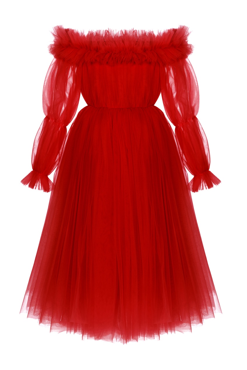 фото Красное платье из тюля sasha kim