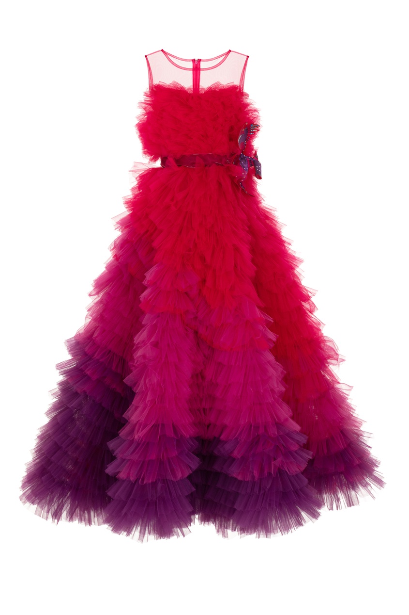 фото Красно-фиолетовое платье с оборками Sasha kim