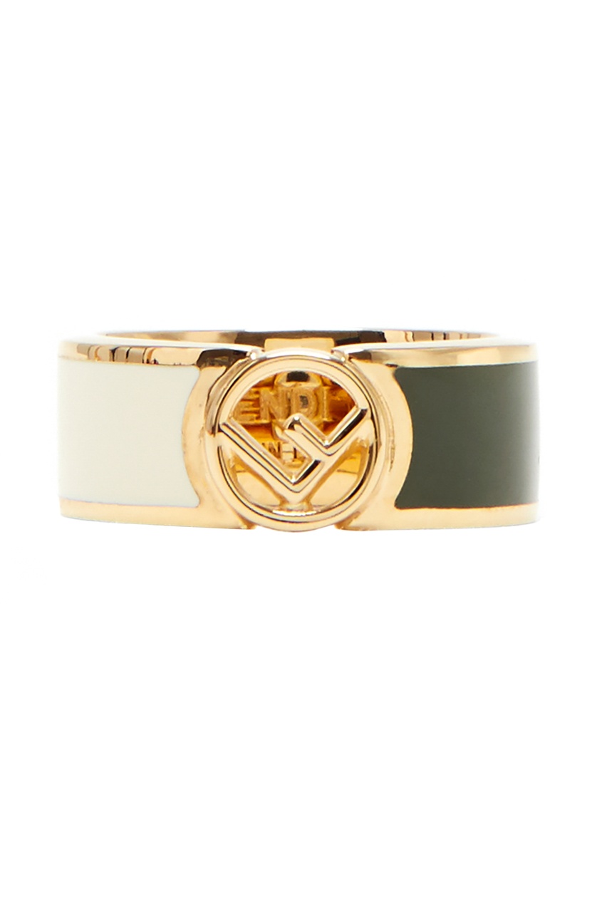 фото Золотистое кольцо с логотипом Fendi