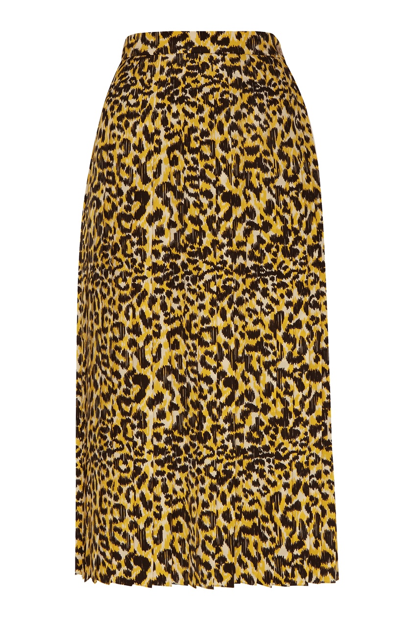 фото Плиссированная юбка с анималистическим принтом Gucci