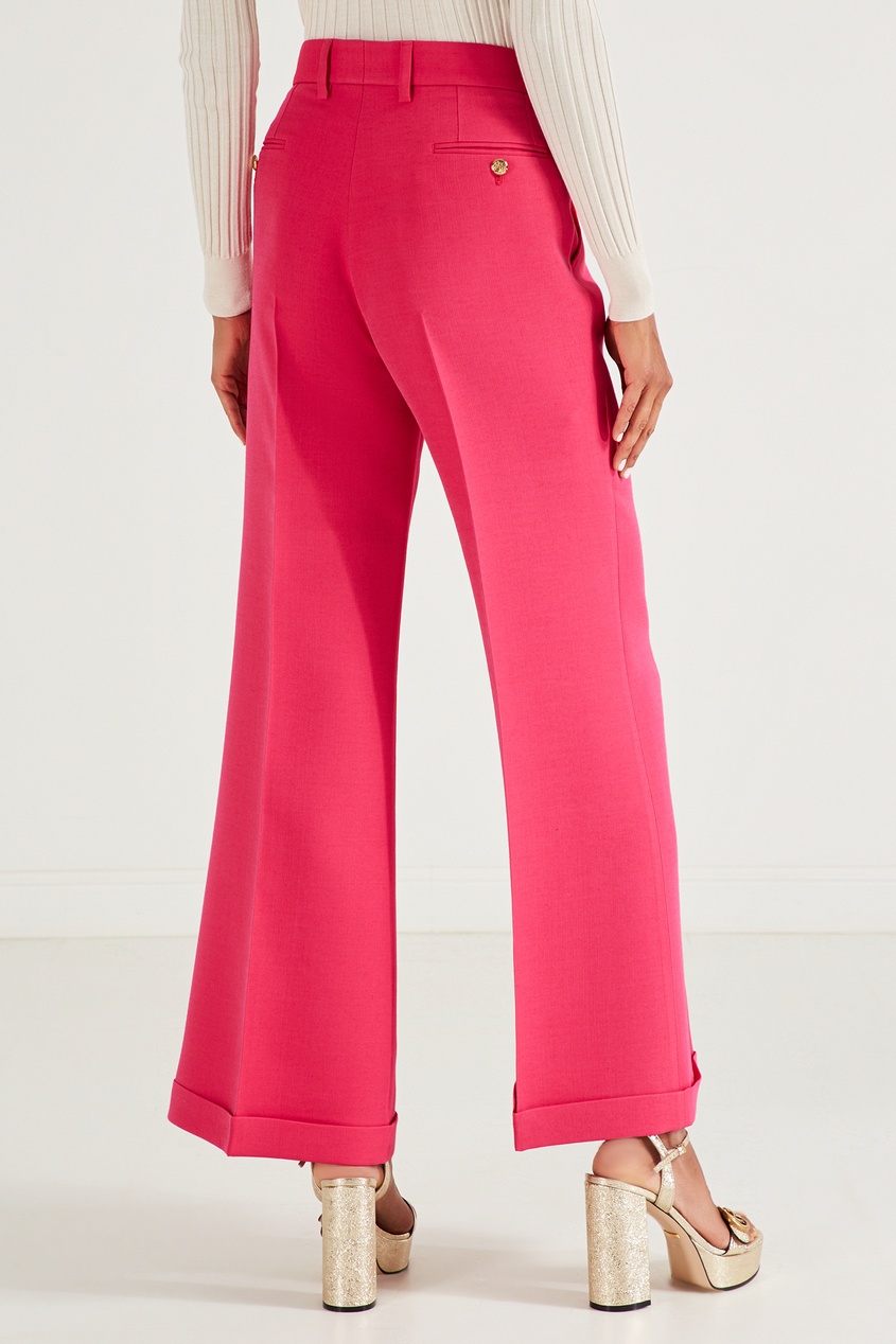 фото Розовые брюки из шерстяного микса gucci