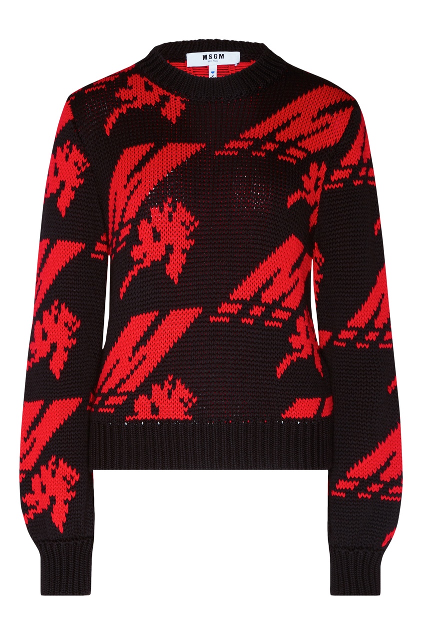 Черно красный свитер