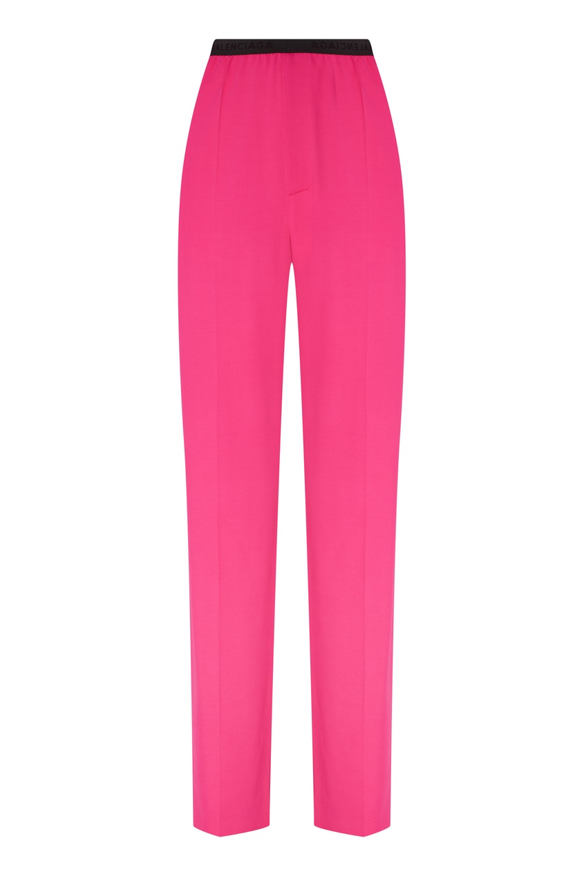фото Розовые брюки с контрастным поясом balenciaga