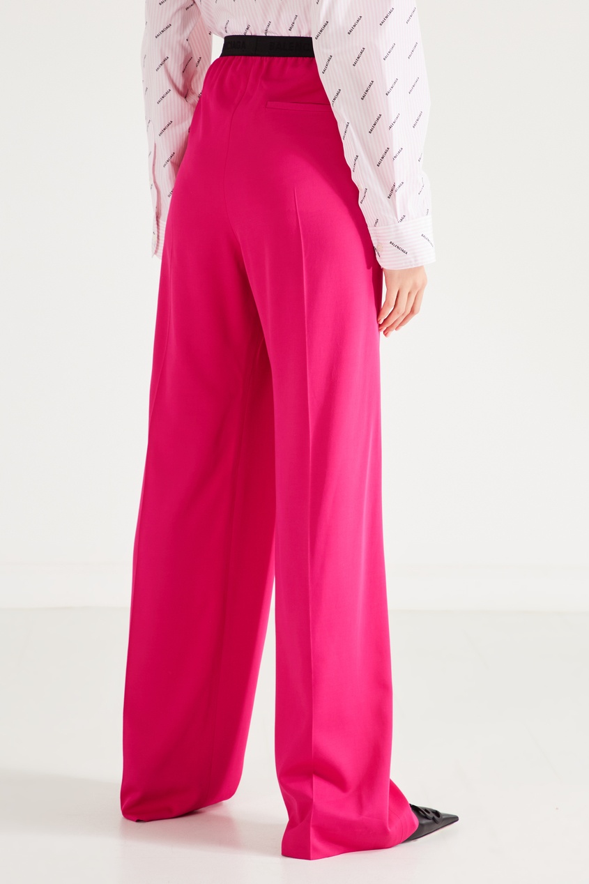 фото Розовые брюки с контрастным поясом Balenciaga