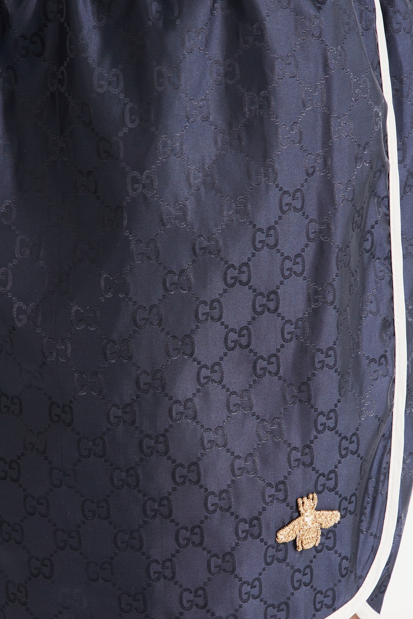 фото Синие шорты с контрастной отделкой Gucci man
