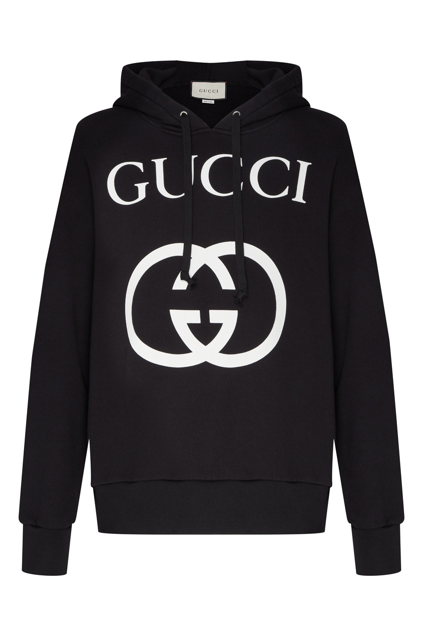 фото Черное худи с логотипом Gucci man