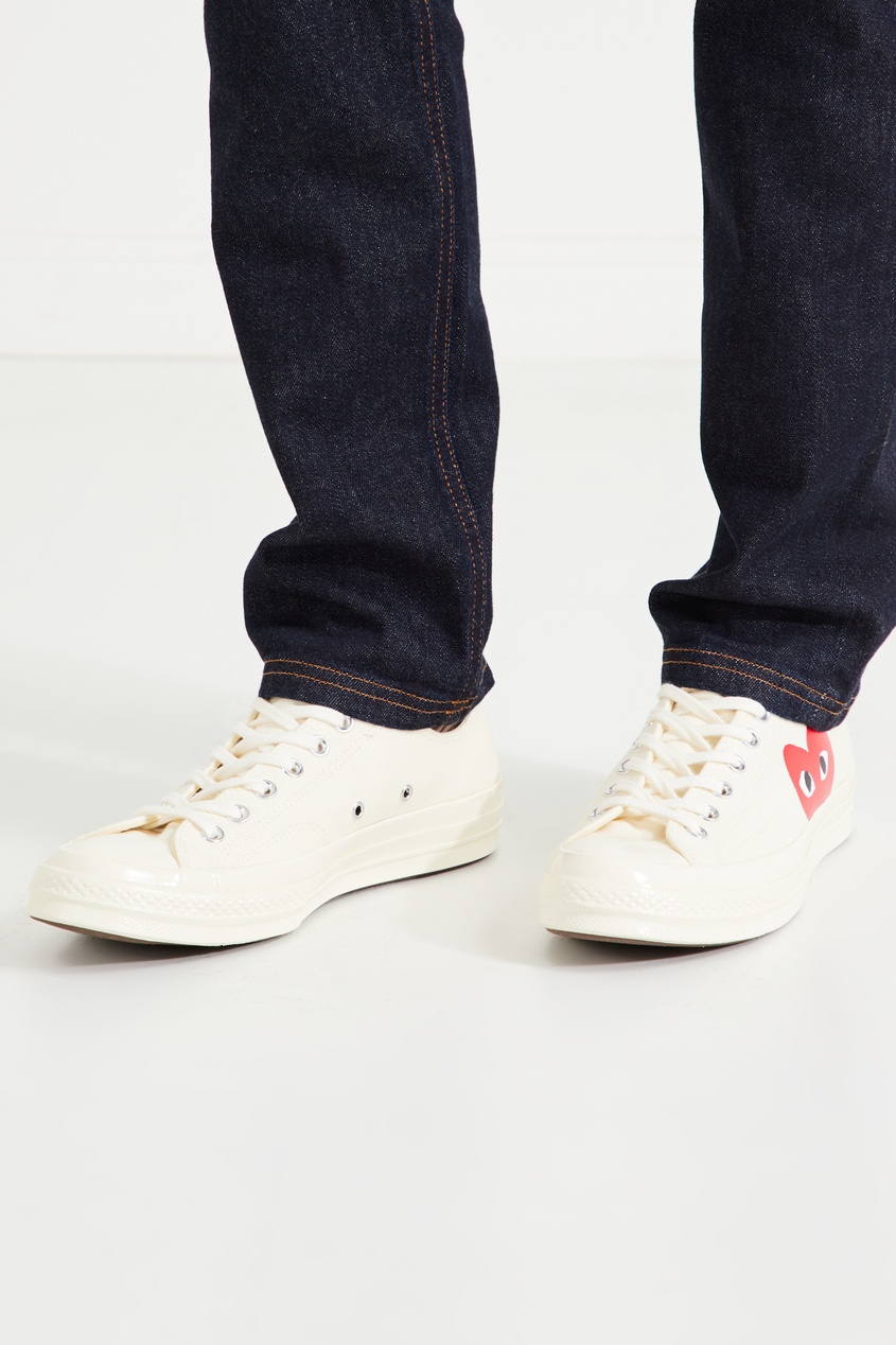 фото Белые кеды comme des garçons play x converse chuck 70