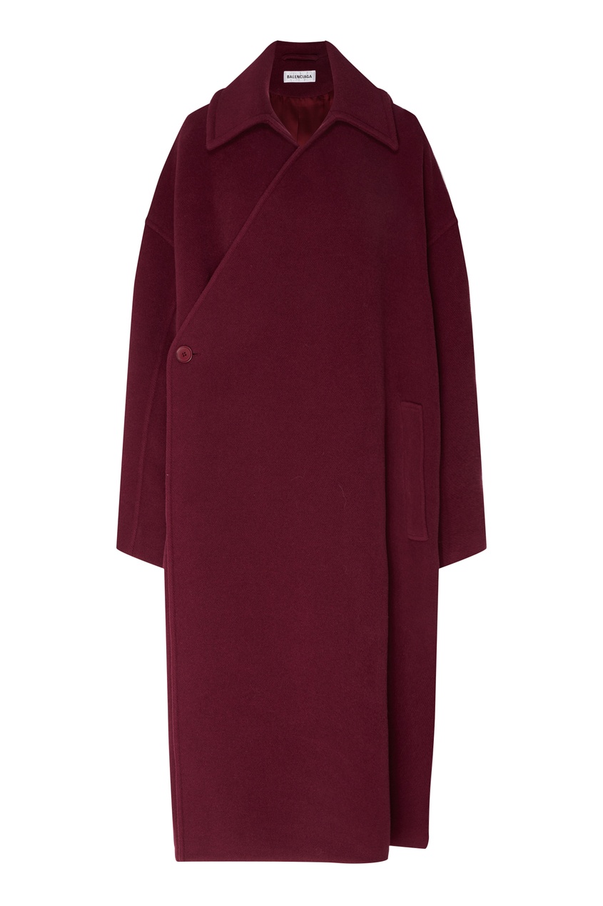 фото Бордовое пальто Balenciaga