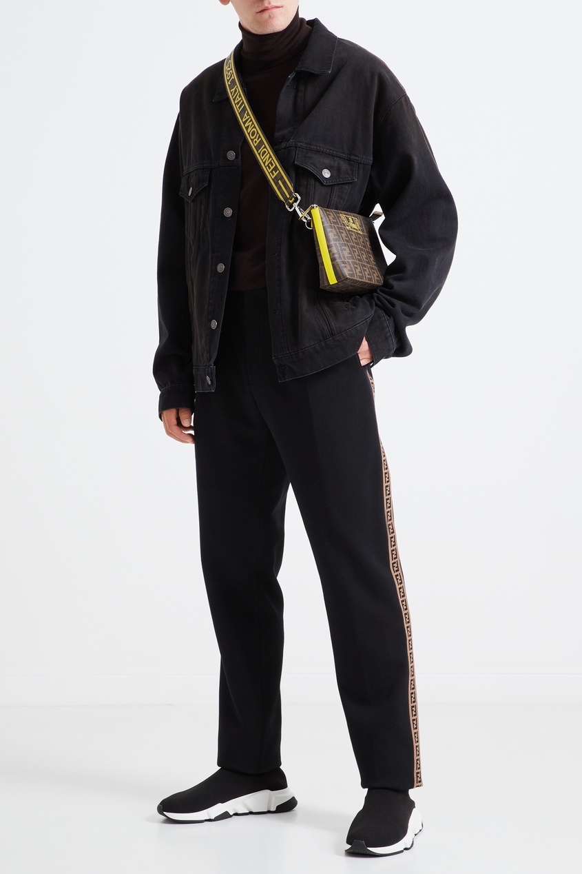 фото Черные брюки с лампасами Fendi
