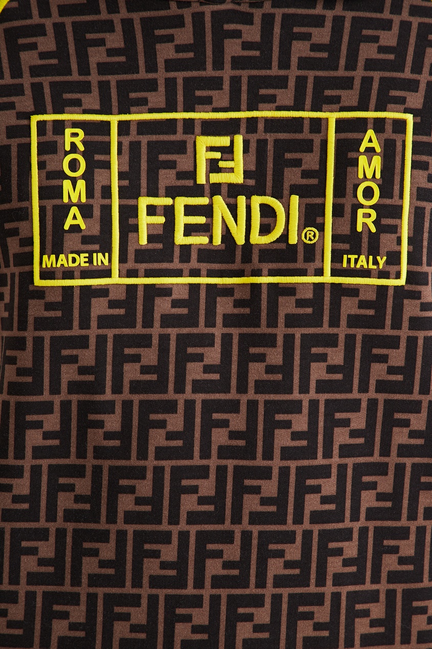 фото Черное худи с фирменной отделкой fendi