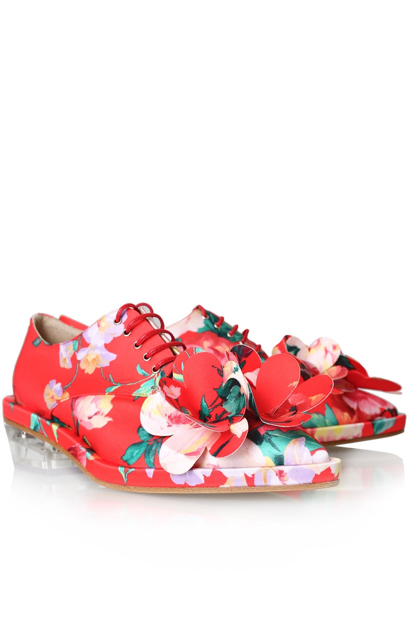 фото Ботинки с цветочным принтом simone rocha