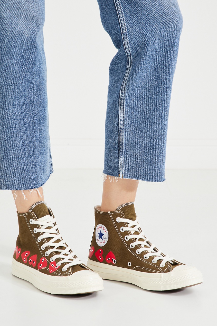 фото Кеды цвета хаки comme des garçons play x converse chuck 70