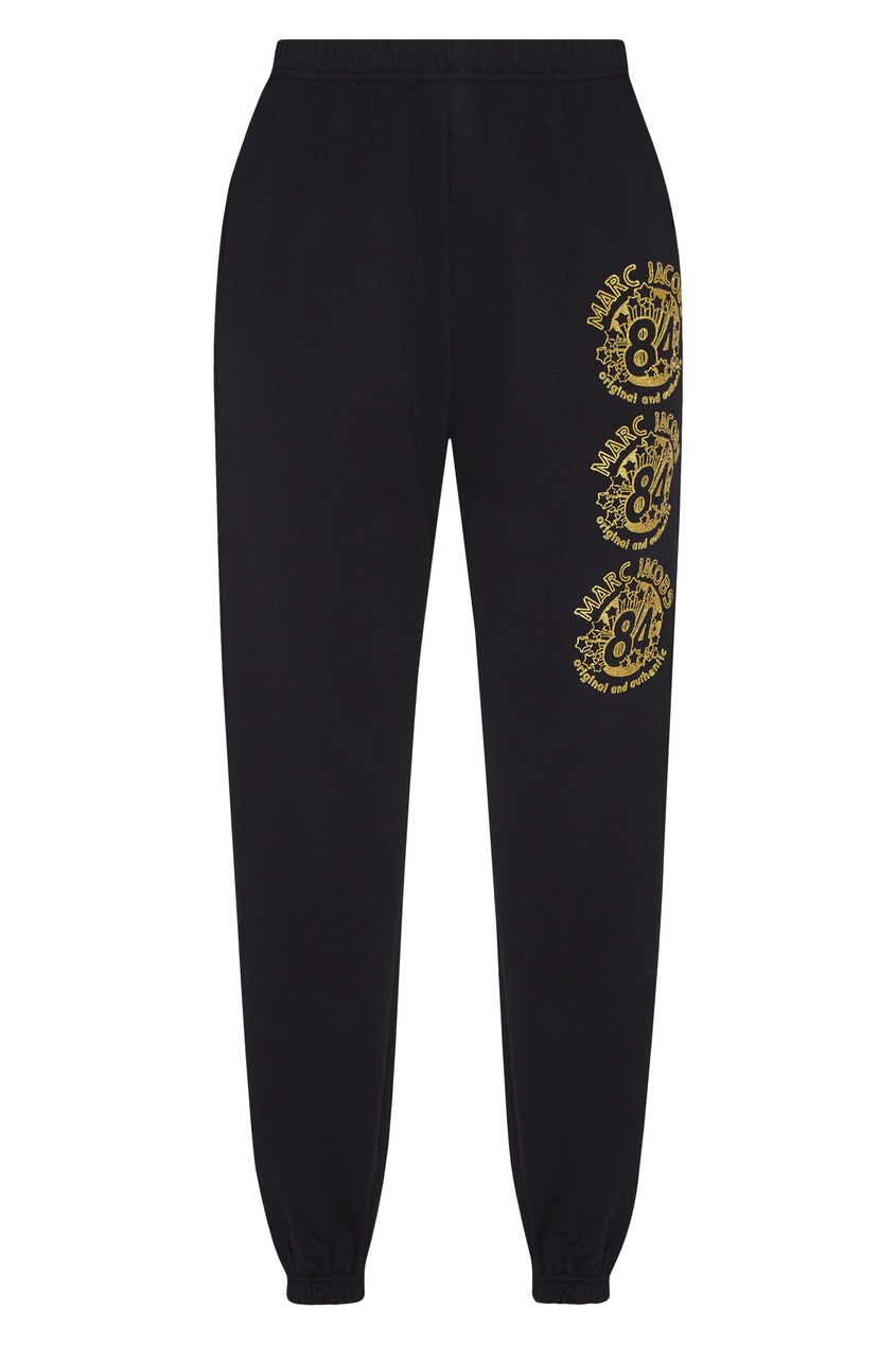 фото Черные брюки с золотистым логотипом marc jacobs (the)