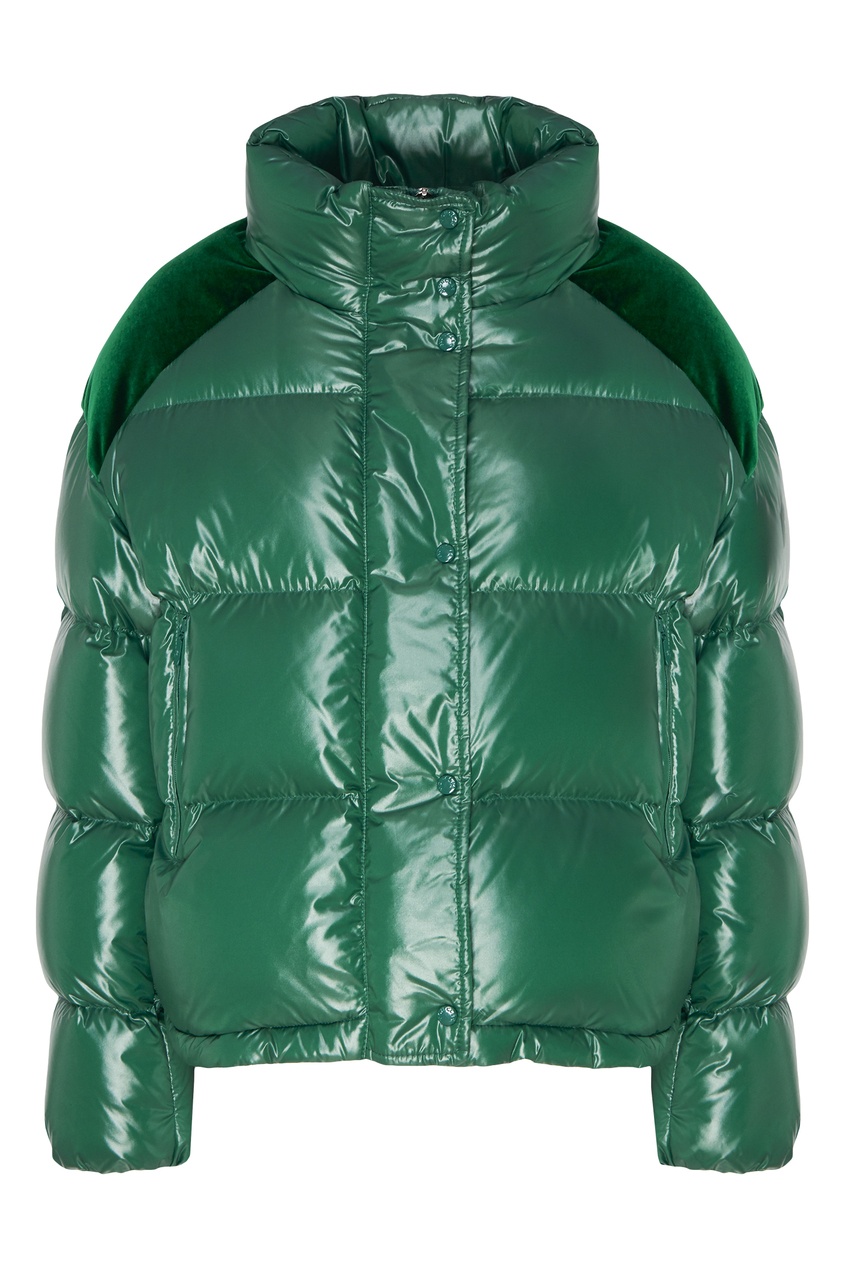 фото Зеленая куртка с бархатными вставками chouette moncler
