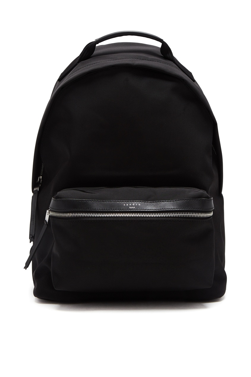 фото Черный рюкзак скругленной формы Sandro