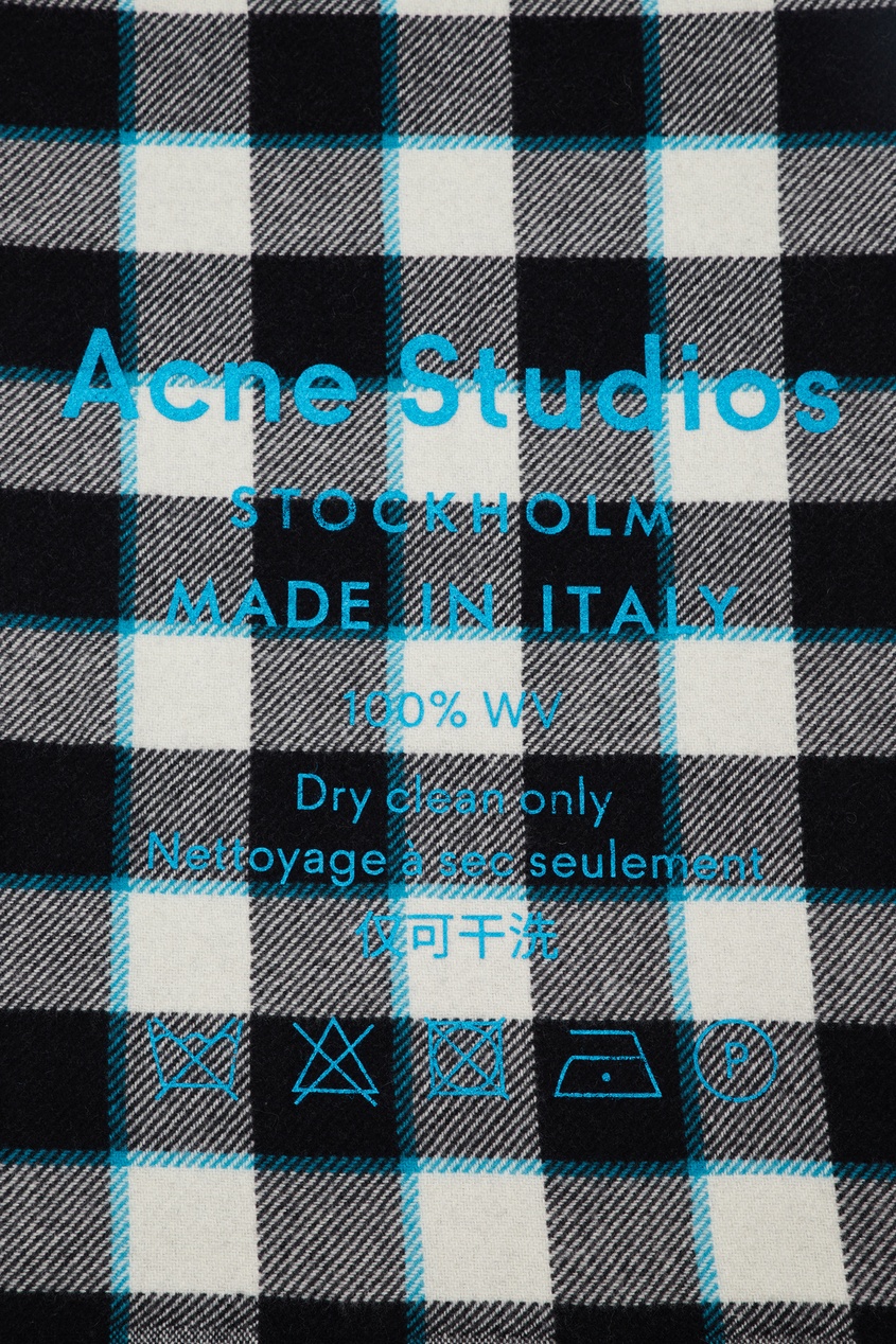 фото Шерстяной шарф в клетку acne studios