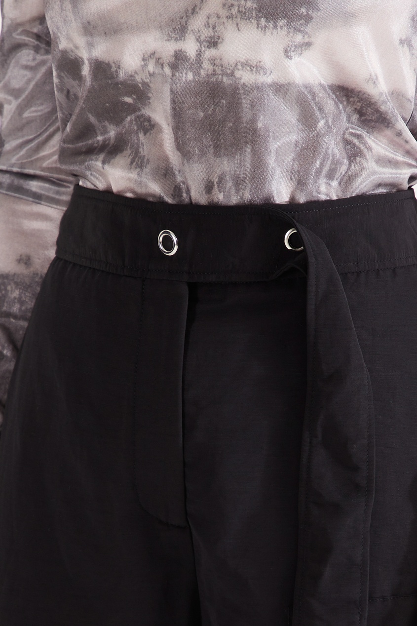 фото Черные брюки из хлопка и льна acne studios