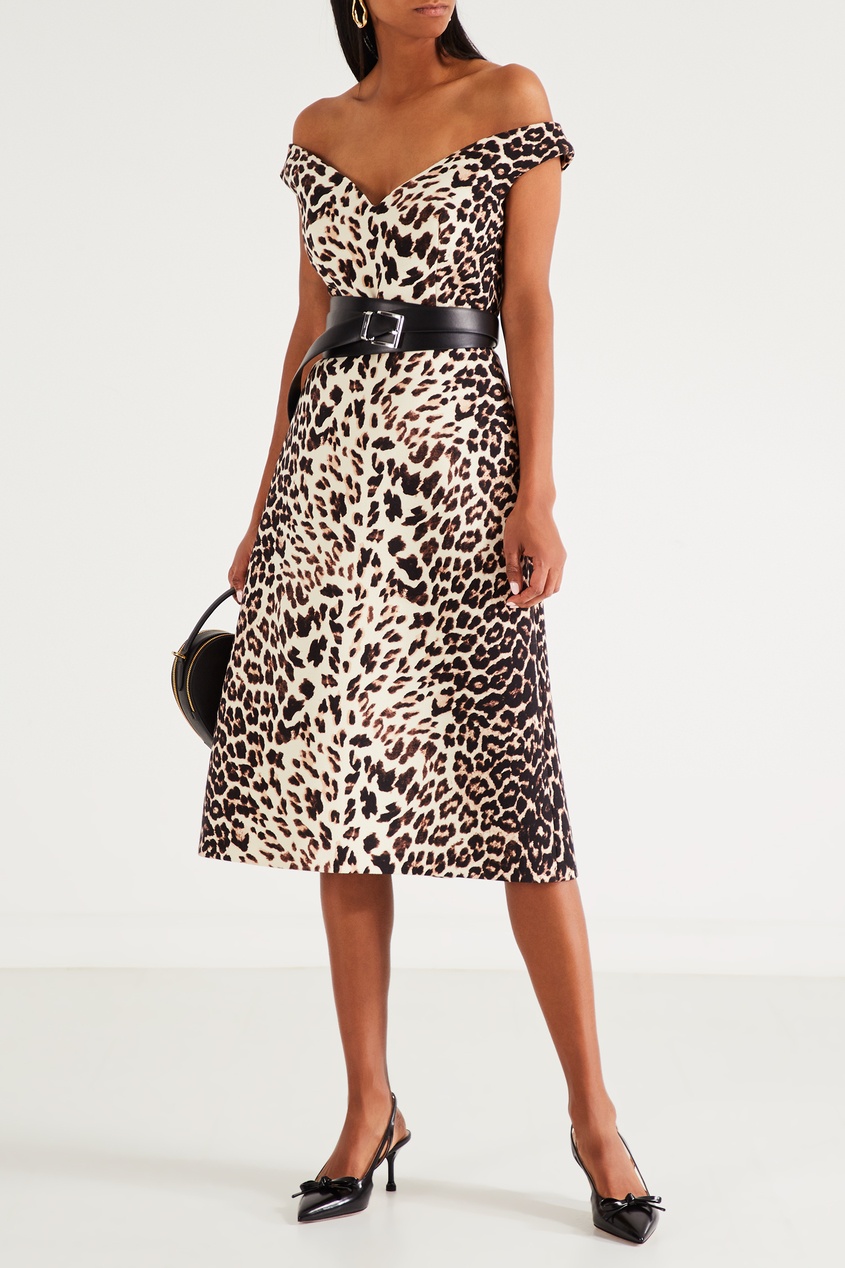 фото Леопардовое платье без рукавов prada