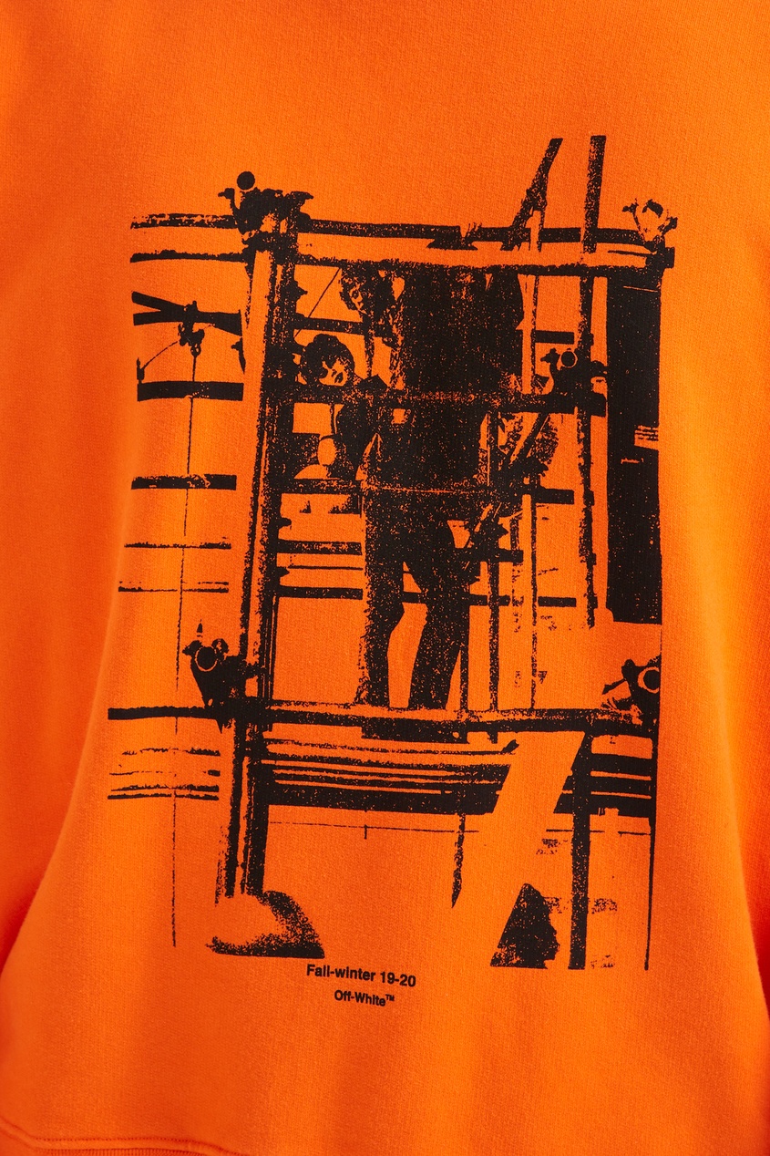 фото Оранжевый свитшот с принтом Off-white
