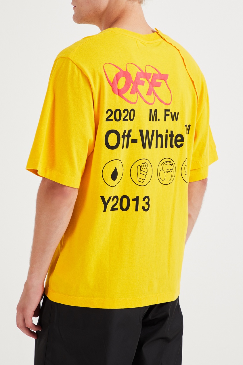 фото Желтая футболка с логотипом off-white