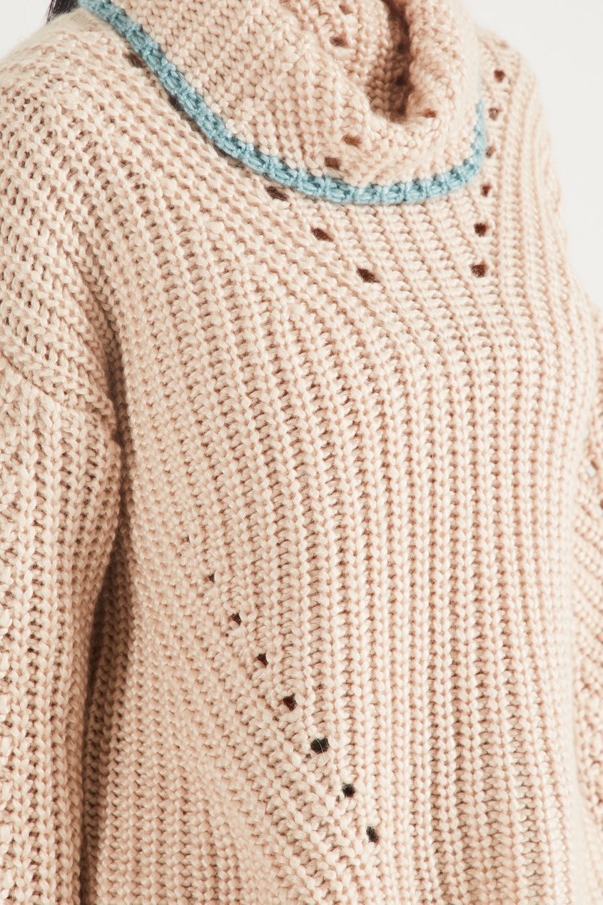 фото Бежевый свитер с ажурной отделкой fendi