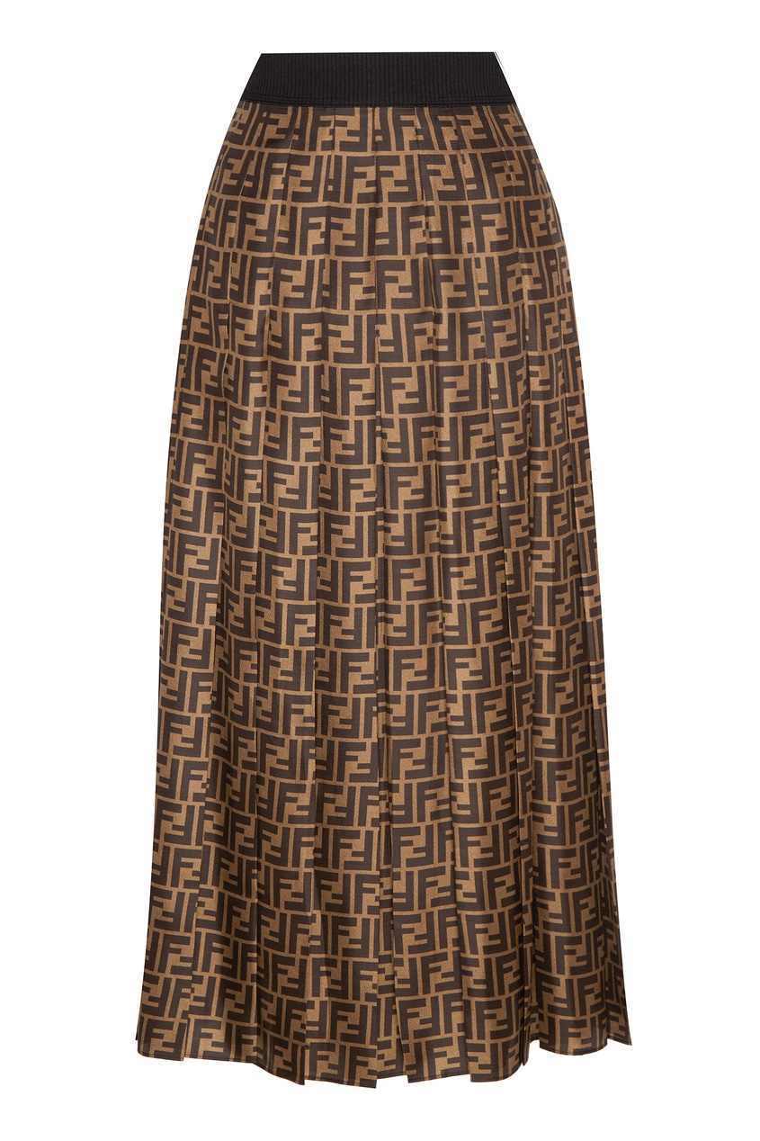 фото Коричневая юбка со складками Fendi