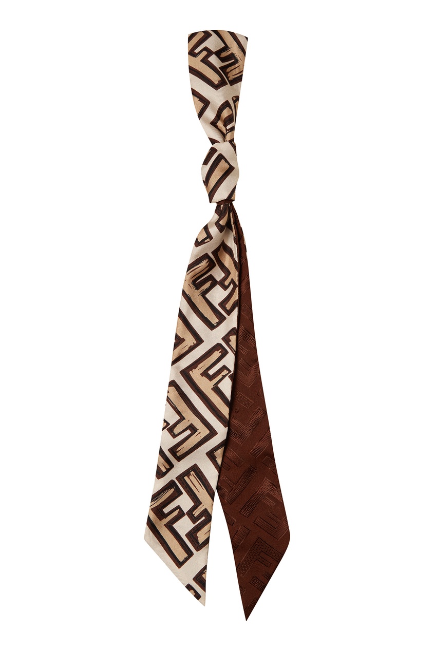 фото Бежевый шарф с монограммами fendi