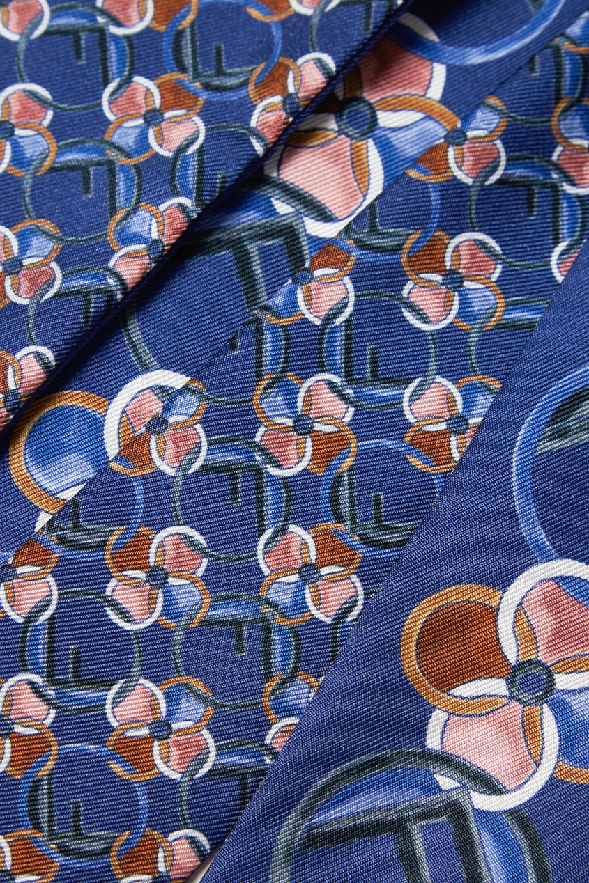 фото Синий шелковый шарф-бандо fendi