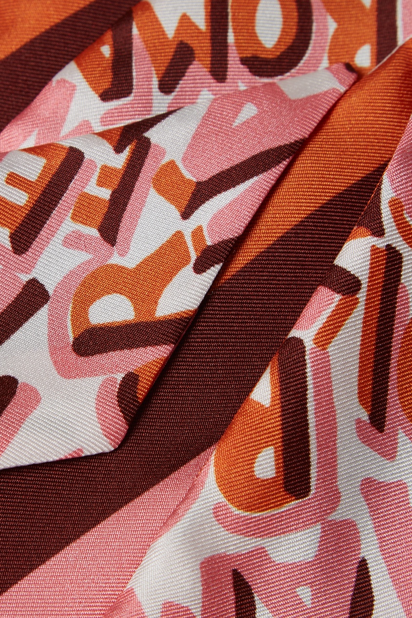 фото Розовый шарф-бандо с принтом fendi