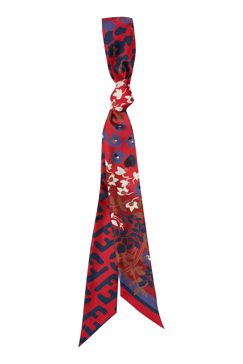 фото Красный шарф-бандо с принтом fendi