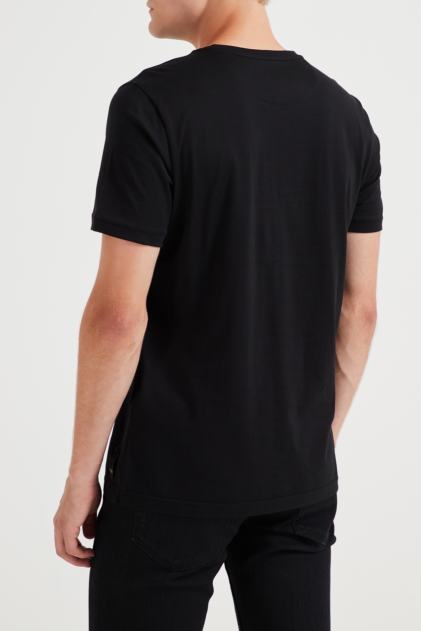 фото Черная футболка с контрастным принтом fendi