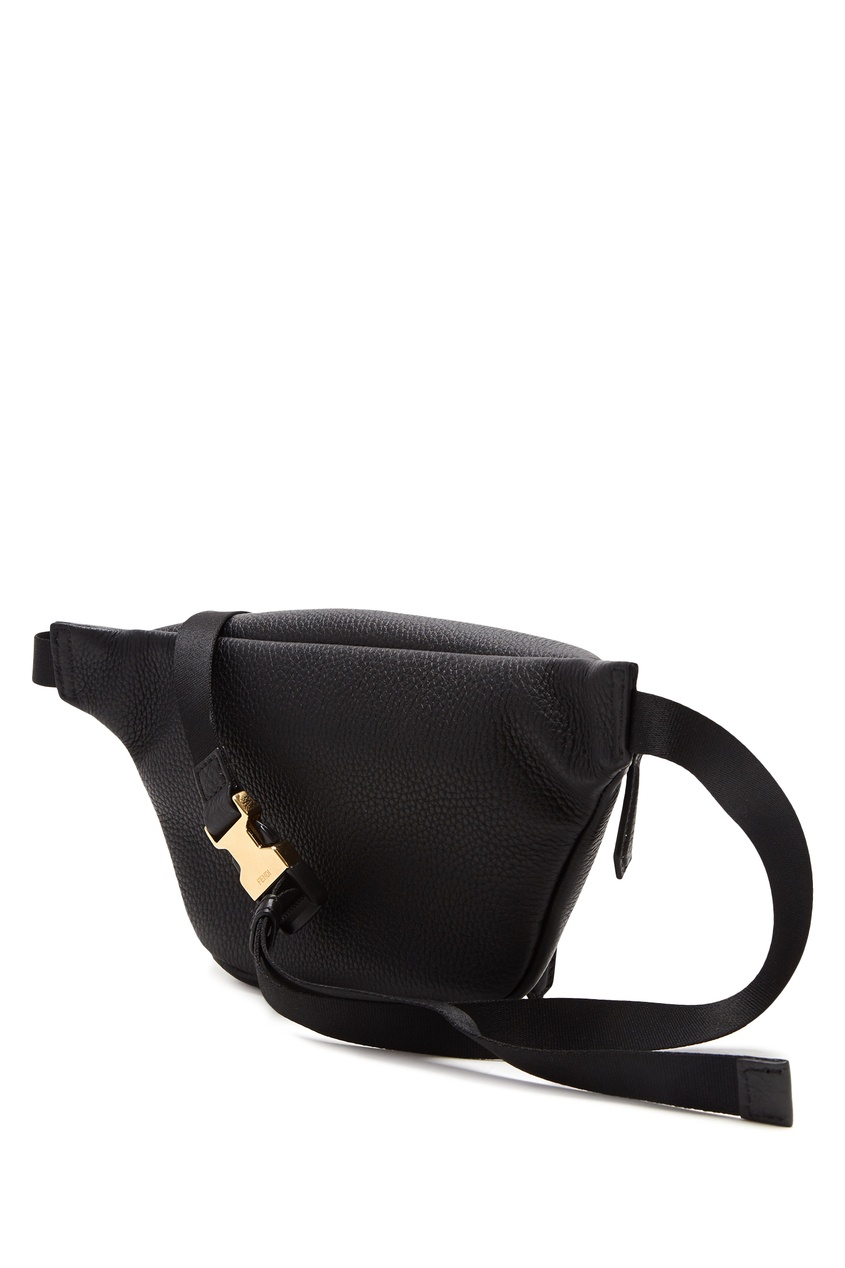 фото Черная сумка на пояс с аппликацией Fendi