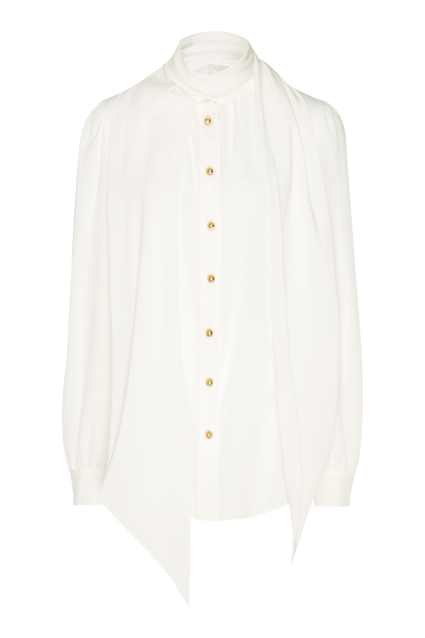 фото Белая блузка с завязкой Prada