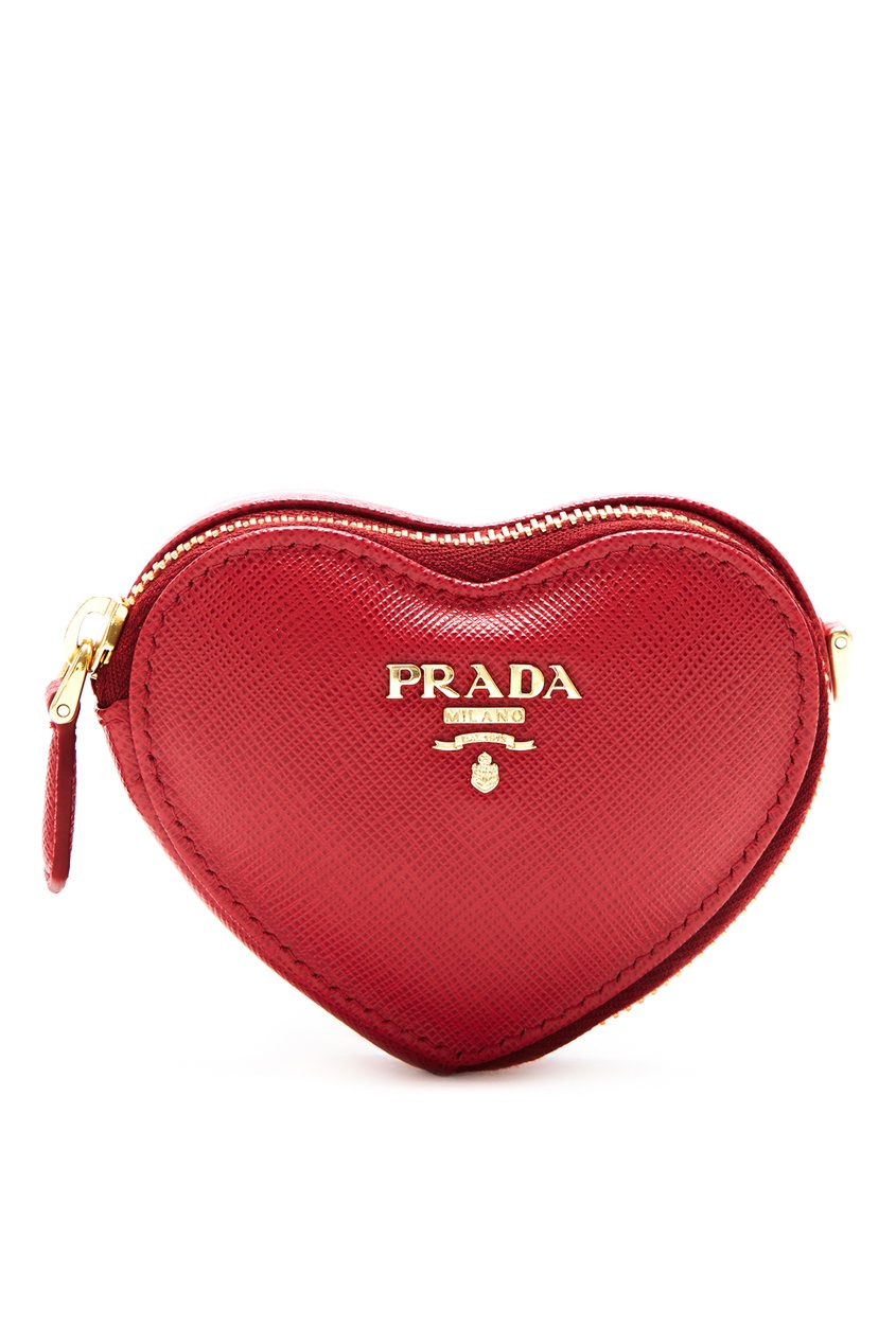 фото Красный кошелек в форме сердца Prada